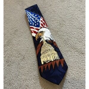 Steven Harris Patriotic USA American Flag‎ Eagle Tie Novelty Necktie Classic